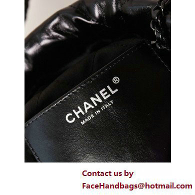 Chanel Shiny Calfskin  &  Black Metal CHANEL 22 Mini Handbag AS3980 Black